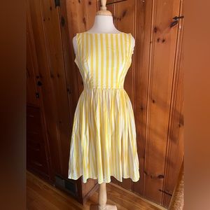 Collectif Yellow Striped Sleeveless Dress